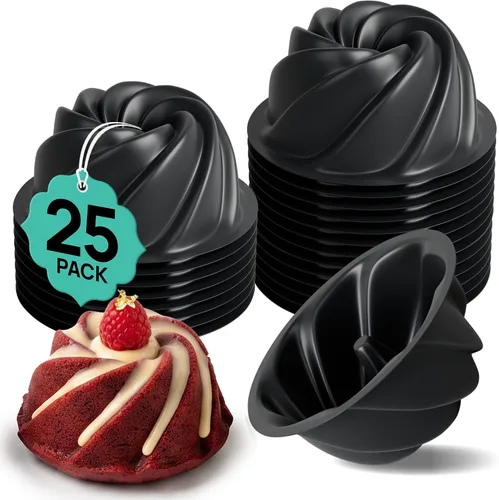 Vista 6 de O'CREME Contenedor de poliestireno con tapa con bisagras de 6 pulgadas de ancho x 3.1 pulgadas de alto para mini molde para tartas, paquete de 25
