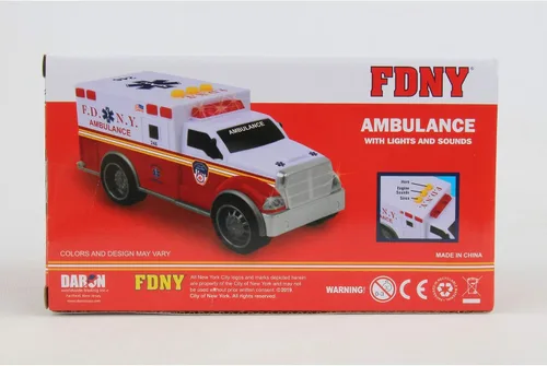 Vista 4 de Daron Juguete de ambulancia FDNY con luces y sonidos para mayores de 3 años