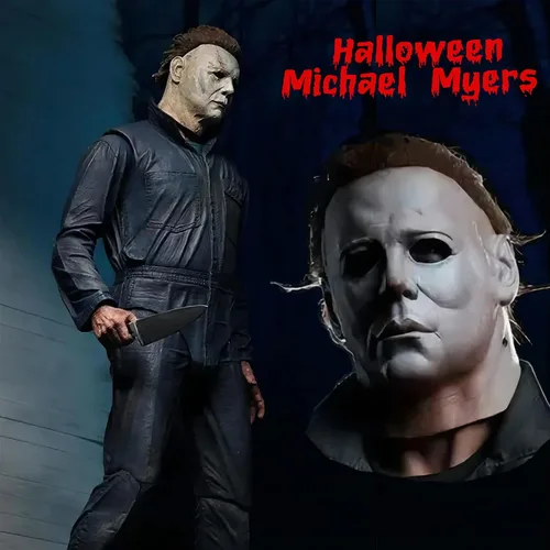 Vista 4 de Máscara de Michael Myers máscaras de Micheal Myers para adultos espeluznante micheal myers Halloween máscara original de Michael Myers máscara
