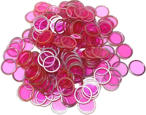 Vista 10 de MR CHIPS Fichas de bingo magnéticas con anillo de metal de 3/4 pulgadas, 300 piezas mejoradas transparentes surtidas, disponibles en 7 colores, una