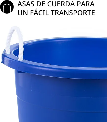 Vista 7 de United Solutions - Cuba de almacenamiento de fácil acceso con asas de cuerda, 19 galones, azul, 2 unidades (TU0335)
