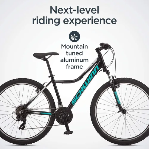 Vista 4 de Schwinn Mesa Bicicleta de montaña para adultos, 21-24 velocidades, ruedas de 27.5 pulgadas, marco de aluminio pequeño a XL, varios