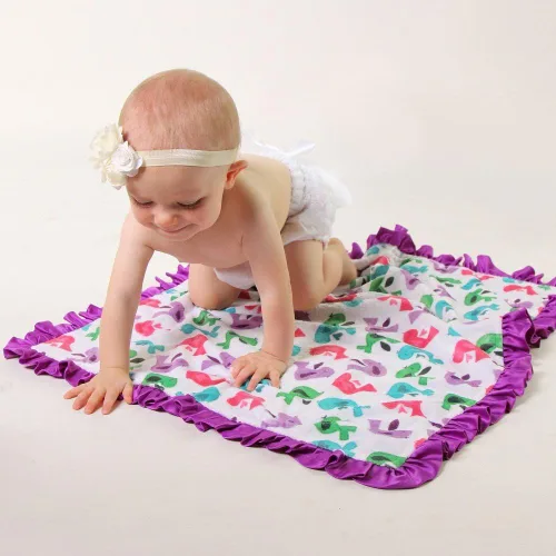 Vista 5 de Manta reversible para bebés y niñas, tela minky velboa (elige el color)