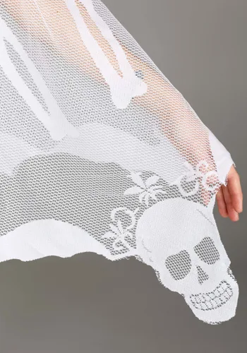 Vista 4 de Poncho de Disfraz de Esqueleto Transparente para Adultos Multicolor