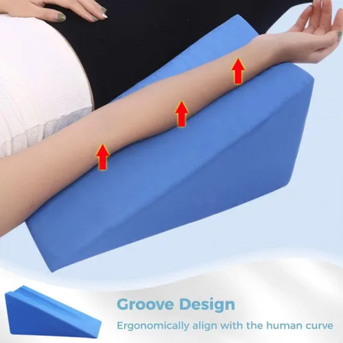 Vista 2 de Almohada de elevación del brazo Triángulo - Almohada de cuña de codo de esponja para soporte de brazo para dormir