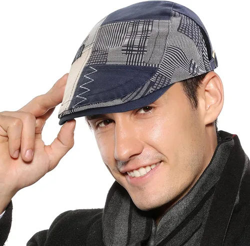 Vista 12 de Panegy Sombrero de periódico para hombre, gorra plana de piel sintética, sombrero de boina ajustable, sombrero de hiedra para conducir golf al aire
