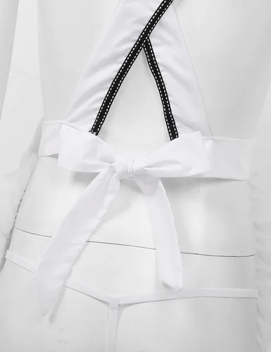 Vista 7 de ACSUSS Conjunto de lencería de sirvienta francesa para mujer, delantal con aro para el pelo y tanga