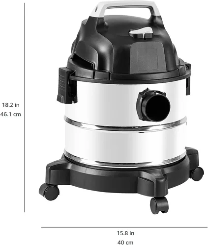 Vista 8 de Amazon Basics Aspiradora Húmeda/Seca, 4 galones, 3 HP, Acero Inoxidable, Gris/Negro