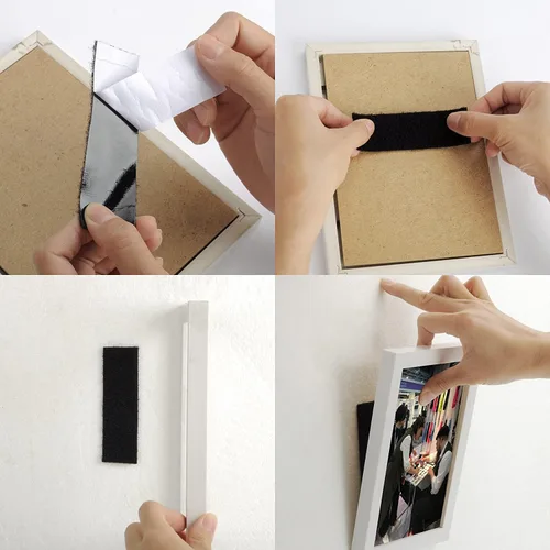 Vista 8 de BRAVESHINE Cinta de velcro extraíble de 2 x 4 pulgadas con adhesivo, 12 juegos de cinta de montaje fuerte para colgar cuadros en la pared, cojines