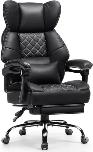 Vista 12 de GTPLAYER Big&Tall Silla ergonómica para juegos, asiento de resorte ancho, reposabrazos de conexión, azul