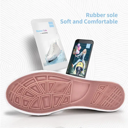 Vista 7 de Obtaom Zapatos de lona de alta calidad para mujerhombre para jugar a media pantorrilla, zapatillas de deporte de moda casuales con cordones de alta