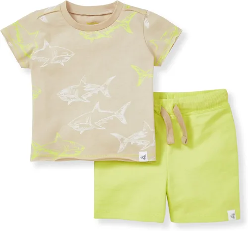 Vista 7 de Burt's Bees Baby Conjunto de camiseta y pantalón corto para bebé niño Camiseta de teñido anudado Explorer
