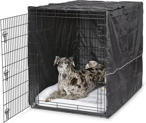 Vista 21 de MidWest Homes for Pets XL Funda para jaula de perro, cubierta de perrera de poliéster negro para dar privacidad, se ajusta a la mayoría