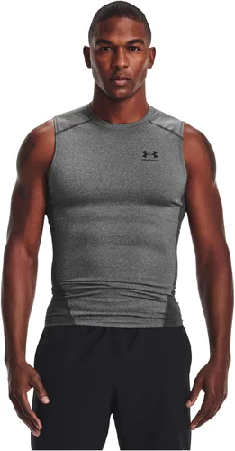 Vista 23 de Under Armour - Camiseta de compresión HeatGear sin mangas para hombre Negro (001)/Blanco