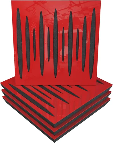 Vista 16 de Paquete de 4 paneles acústicos difusos para absorción de sonido «Pulsar» 19.7 x 19.7 x 2.1 pulgadas Absorción - Difusión - Reflexión Negro