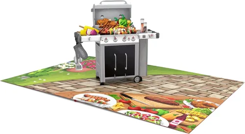Vista 2 de Liif BBQ Grill - Tarjeta de felicitación 3D para el día del padre, tarjeta de cumpleaños para papá, hombres, marido, hermano, jefe, amistad