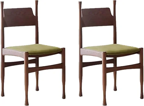Vista 26 de Sillas de comedor, modernas sillas de comedor de madera, silla de cocina tapizada, taburete sin brazos de granja, silla ocasional para cocina, sala