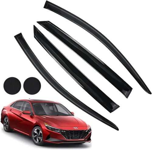 Vista 20 de Protectores de lluvia para Mazda 3 Hatchback 2010-2013, deflectores de ventana lateral con cinta adhesiva para Mazda 3 Hatchback, viseras de ventana