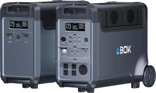Vista 10 de ABOK Ark3600 Portable Power Station with 400W Solar Panel,2000W Solar Input 3840Wh LiFePO4 Battery, Expandable to 11520Wh,15 Outlets, 3600W Solar