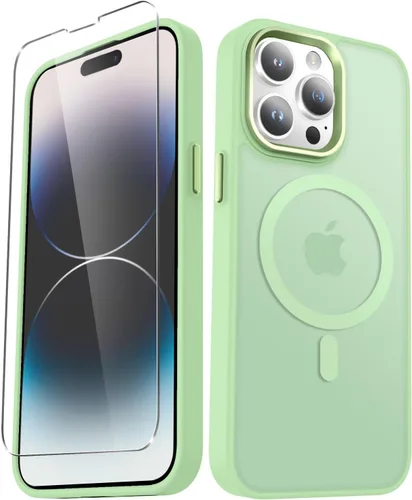 Vista 44 de YENAPOON Funda magnética mate para iPhone 11 con 1 protector de pantalla, compatible con Magsafe, translúcida esmerilada, delgada, a prueba