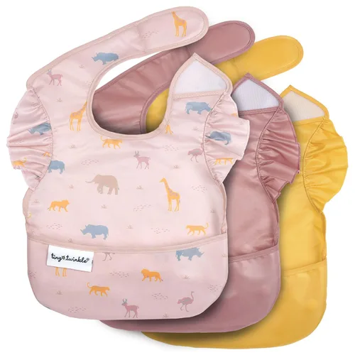 Vista 34 de Tiny Twinkle Baberos Antiderrame para Comer para Bebé Baberos Impermeables y Limpiables para Niños Pequeños con Bolsillo de Recolección Baberos
