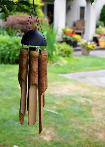 Vista 2 de Cohasset Regalos Campanillas de viento de bambú Grande 45 pulgadas Sonido hermoso natural Decoración de madera para el hogar al aire libre