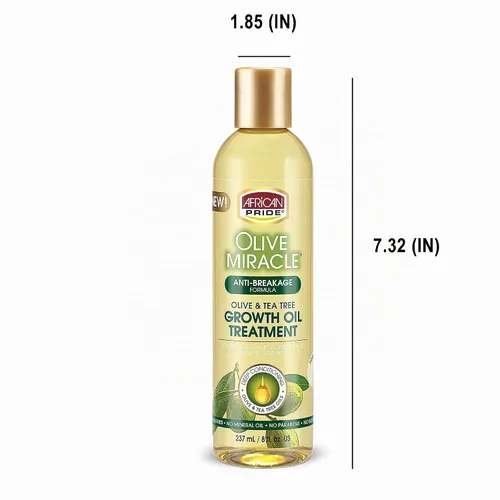 Vista 5 de African Pride, aceite de oliva para crecimiento milagroso, 8 onzas líquidas