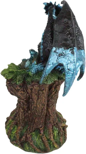 Vista 4 de Ebros Blue Midnight Dragon Mother Guarding Huevo translúcido con luz nocturna LED, figura como Calabozos y Dragones, decoración de fantasía