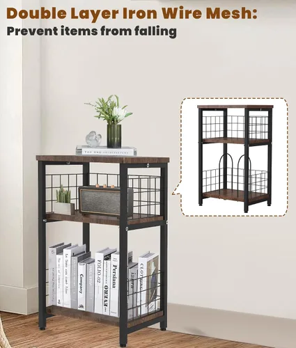 Vista 3 de Soporte para tocadiscos de vinilo, mesa auxiliar de 3 niveles con doble capa, color negro Turntable Record Stand Storage Up to 100 Albums