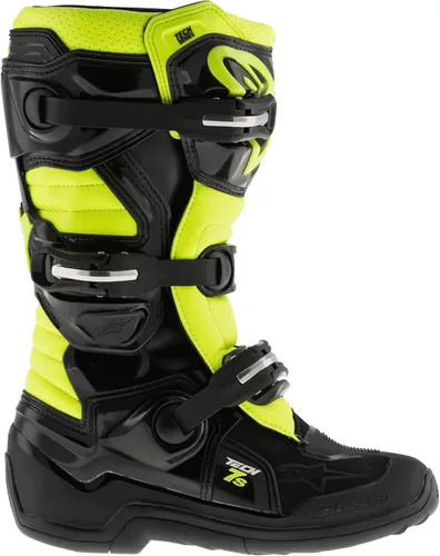 Vista 9 de Alpinestars Botas Tech 7S Unisex Juveniles Negro/Plata/Blanco/Oro