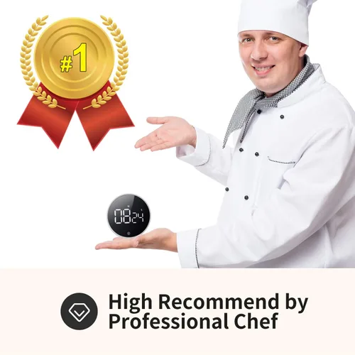 Vista 9 de VOCOO - Temporizador de cocina digital - Temporizador magnético de cuenta regresiva con pantalla LED grande, volumen ajustable, fácil de usar