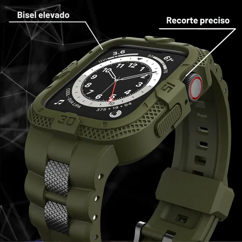 Vista 3 de Correas Compatibles con Apple Watch de 41 mm, 40 mm, 38 mm, Correa Deportiva Resistente para Hombres con Estuche Protector para Watch Series 9, 8