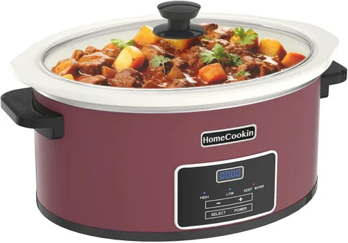 Vista 7 de HOMECOOKIN olla de cocción lenta programable de 6 cuartos de galón, electrodomésticos de cocina, pequeño electrodoméstico de cocina perfecto
