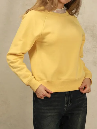 Vista 98 de MixMatchy Sudadera básica suave y cómoda de forro polar con cuello redondo para mujer