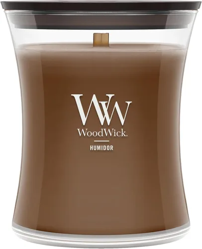 Vista 9 de WoodWick Santal Myrrh - Vela grande en frasco con forma de reloj de arena, cera de mezcla de soya prémium, mecha de madera Pluswick Innovation