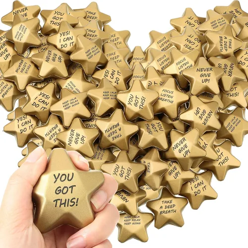 Vista 7 de DEEKIN 72 Piezas Pelotas Antiestrés en Forma de Estrella de 1.6 Pulgadas, Mini Pelotas de Espuma Juguetes Antiestrés para Adolescentes, Adultos