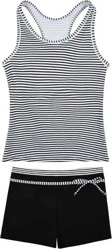 Vista 25 de JerrisApparel Traje de baño de dos piezas para niñas de verano con boyshort, diseño de tankini estrella de mar aqua