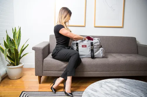 Vista 7 de Live Well 360 Bolsa de lona para gimnasio para hombres o mujeres Bolsa con zapatos, laptop y compartimento húmedo Bolsa de hombro perfecta