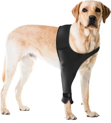 Vista 9 de Funda de recuperación para perro para pierna delantera, manga de pierna de perro individual para dejar de lamer, protección transpirable para dolor