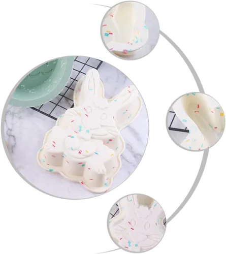 Vista 6 de SHOWERORO Moldes de silicona para pasteles de Pascua, diseño resistente y ligero multiusos