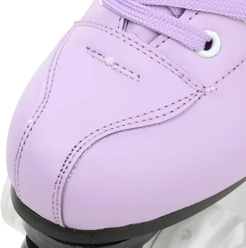 Vista 6 de Patines de ruedas para mujeres y hombres, zapatos altos de piel de vacuno, patines clásicos de doble fila, patines de cuatro ruedas para hombres