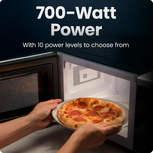 Vista 4 de Chefman Horno microondas compacto de 0.7 pies cúbicos, 700 W con 10 niveles de potencia, 3 ajustes preestablecidos de cocción con cocción expresa