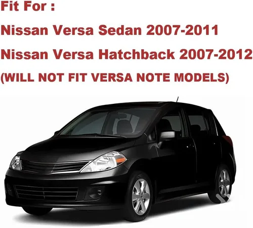 Vista 2 de Para 2007-2012 Nissan Versa Cubierta de parabrisas delantero LH y RH, extensión de capó, panel lateral, esquina, panel de aletas