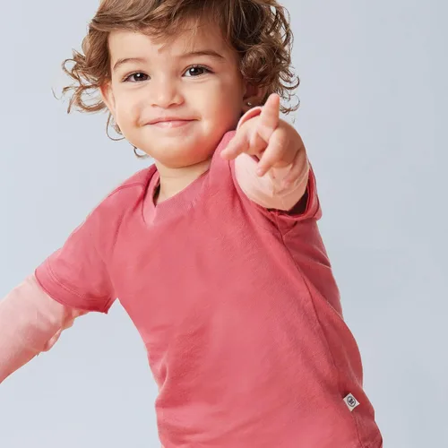 Vista 2 de HonestBaby - Camiseta de manga corta de algodón orgánico para bebé, paquete múltiple