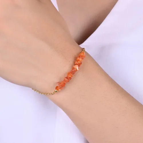 Vista 48 de Gempires Natural Chips Bar Bracelet, Energy Healing Crystals, Birthday, Gift for Her, Gemstone Jewelry 8 inch