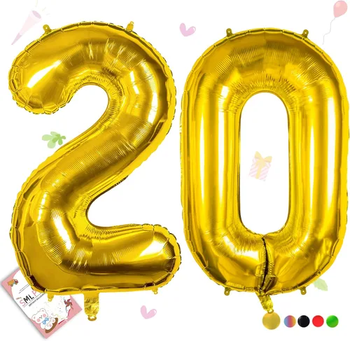 Vista 20 de Globos grandes de 40 pulgadas de números del 0 al 9, globos numéricos para decoración de fiesta de cumpleaños, globos de helio de aluminio