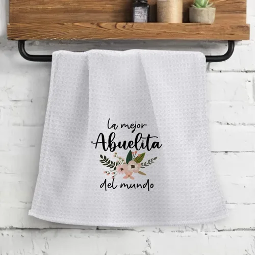 Vista 2 de OHSUL La Mejor Abuelita Del Mundo - Toallas de cocina españolas altamente absorbentes, paños de cocina, toalla de mano para la mejor abuela