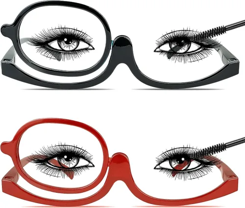 Vista 8 de 2 Pack Makeup Reading Glasses for Women Magnifying Flip Down Cosmetic Readers with Spring Hinge