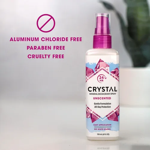 Vista 4 de Desodorante para el cuerpo en aerosol Crystal, sin perfume (4fl oz)