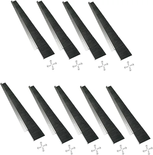 Vista 17 de 1 Juego x 39.37 Pulgadas Cepillo de Puerta de Cabello Neto de 2.5 Pulgadas de Ancho, Sello de Barrido de Rodillo para Garaje, Cepillo de Puerta